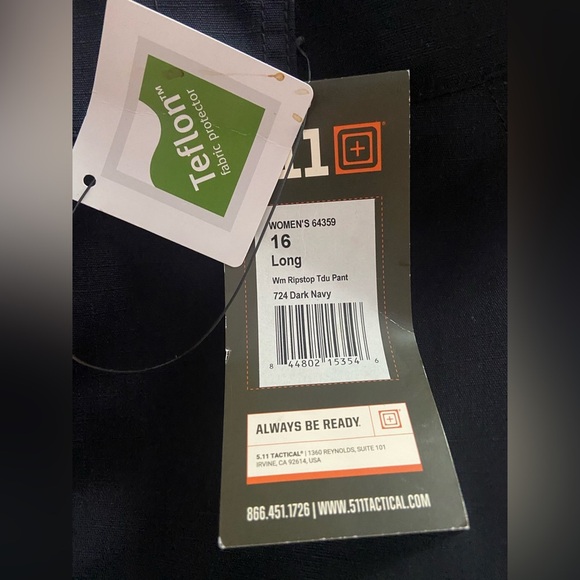 511 Tactical Ripstop TDU Pant Women 16L Navy Straight Parachute Hem Teflon NWT - Picture 4 of 7